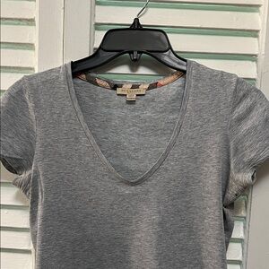 Burberry Brit Gray V-Neck Women's Top size Small